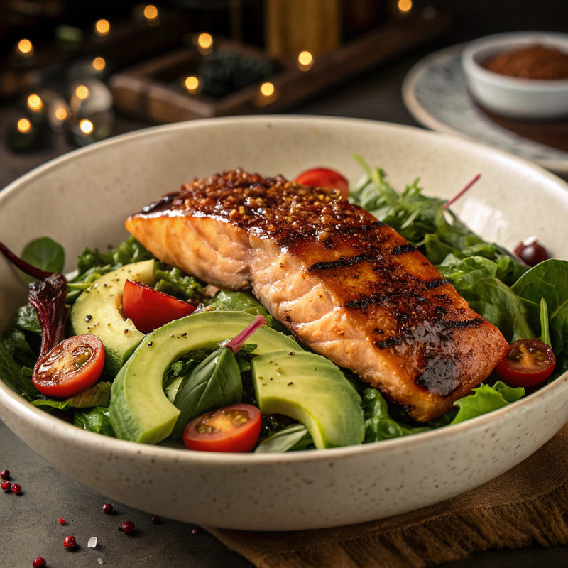 Moi Moi Sauce Glazed Salmon Salad