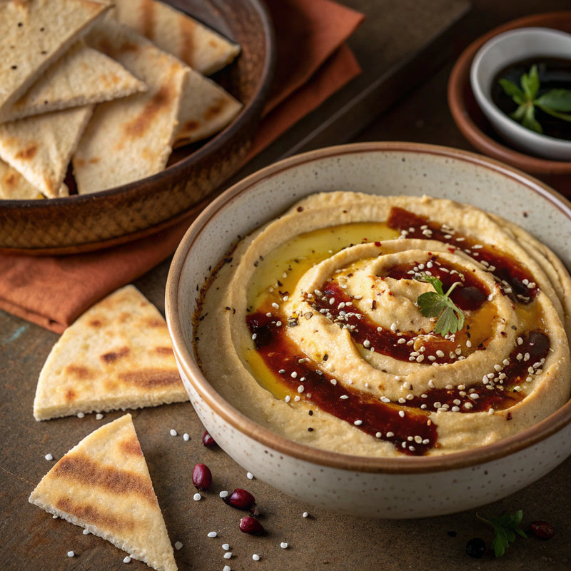 Moi Moi Sauce Houmous with Pitta Bread