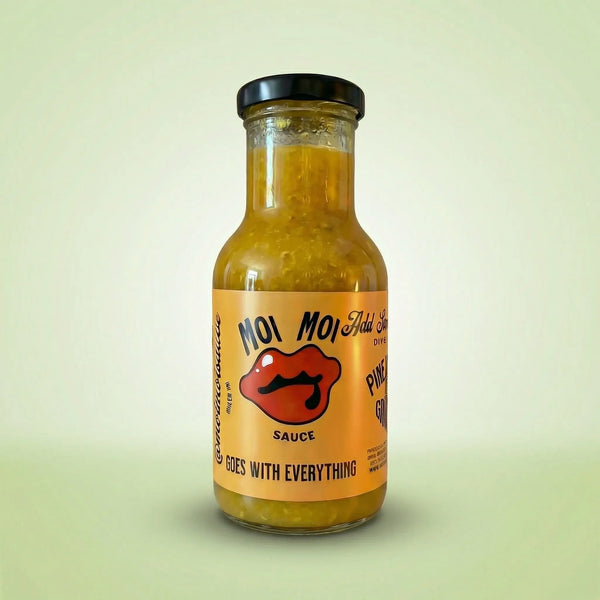Moi Moi Sauce Pineapple and Ginger multipurpose sauce. Caribbean-Asian fusion table sauce, Great Taste Award winner.